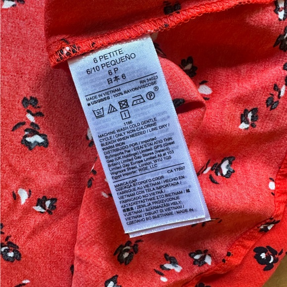GAP Red Floral Button Up Maxi Skirt Sz 6P - Picture 5 of 7